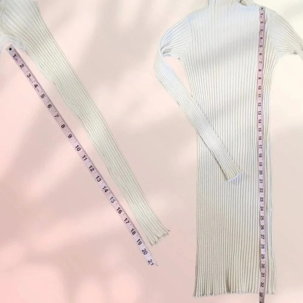 JOHN ELLIOTT GINZA RIb Long Sleeve Mock Mini Dress in Feather - Picture 12 of 15